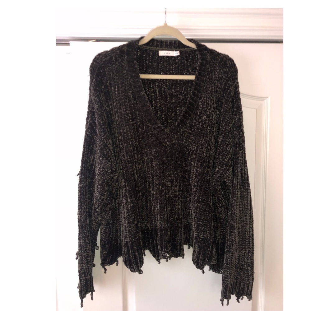 LUSH- Distressed Chenille Sweater